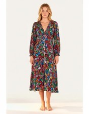 NWT FARM Rio Tropical Garden Midi V-neck Viscose Floral Dress M $275