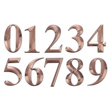 10Pcs House Numbers for Outside, 5 Inch 0-9 Number Stickers, Bronze