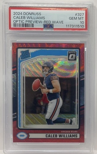 2024 Panini Donruss Rated Rookie Caleb Williams #327 Red Wave PSA 10 GEM BEARS