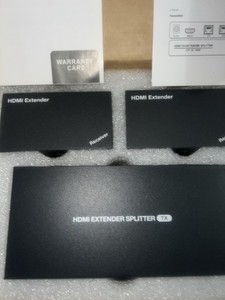 HDMI Extender Splitter TX Kit 2 Receivers, Black, Wired, 1x4 HDMI/RJ-45