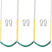 TURFEE 3 Pack Green Swing Seats Heavy Duty with 66" Chain, Swing Set Accessor...