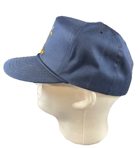 Sombrero de camionero cuerda logotipo mallardo azul vintage correa de cuero gorra ajustable - Imagen 2 de 5