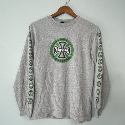 Vintage Y2K Independent Trucks Grey Green Longsleeve Skate T Shirt NHS Small