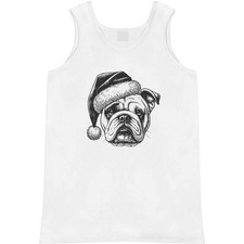 'Bulldog Wearing Santa Hat' Adult Vest / Tank Top AV051062 