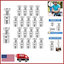 Throttle Cable Ends 18 Silver Iron Stop Clamps For Motorized Bike 20 Pack