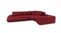 Leder Modern Couch Wohnlandschaft Ledersofa Sofagarnitur Sofa L-Form Rot Ecke