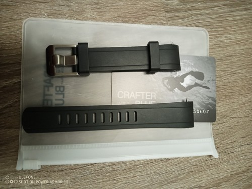 Black Crafter Blue RX01 Rubber Watch Strap For Rolex Explorer 2 And Submariner