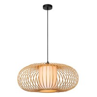 HäNgelampe Esszimmer Bambus Holz Schwarz Rund Ø60 Cm E27 Pendelleuchte Esstisch