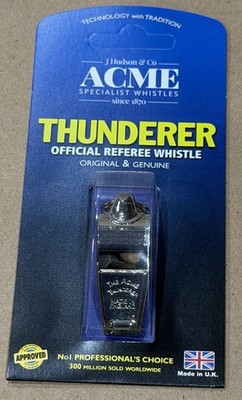 Genuine ACME 60.5 Thunderer Brass Nickel Plated Whistle Small Referee New-Sealed