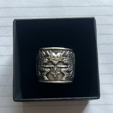 Alex streeter .925 silver double demon shield ring