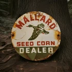 Vintage Mallard Seed Corn Porcelain Sign Feed Farmers Hybrid Pioneer Gas Oil USA