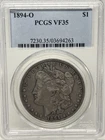 1894-O  $1 Morgan Silver Dollar Coin PCGS VF35. Better Date