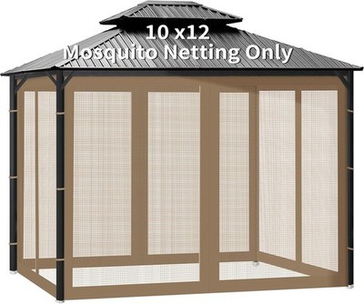 Gazebo Universal Replacement Mosquito Netting, 10' x 12' Outdoor Canopy Net Scre