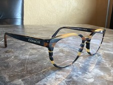 COACH HC 6102 5440 BLACK AMBER VARSITY STRIPE AUTHENTIC EYEGLASSES 51-18 A177 