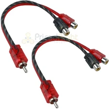 Ds18 Rca Splitter 1 Male to 2 Female Y Connector Car Audio Cable Rca1m2f 2 Pack