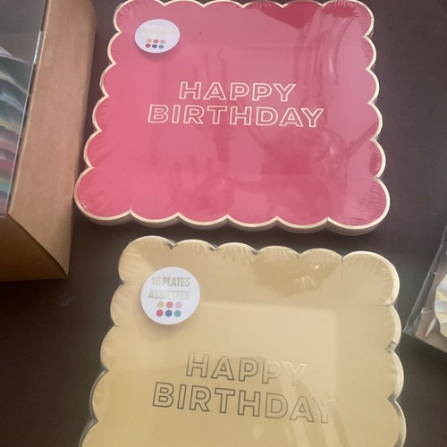 Meri Meri Multi Color Party Supplies New birthday plates hats and toppers - Picture 3 of 7