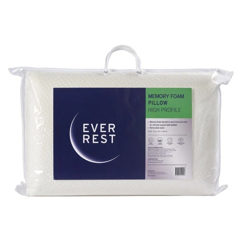 NEW Ever Rest High Profile Moulded Memory Foam Pillow By Spotlight