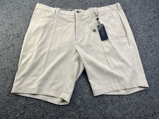 Oxford Flat Front Stretch Shorts Size 40 White Golf Casual New with Tags