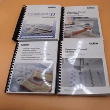 Combo 4 instruction Manual Bundle  Brother Luminaire XP2 & Brother Pe Design 11