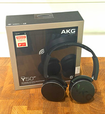 AKG Y50BT On-Ear Bluetooth Wireless Headphones Black w/ Mic 40mm Adjustable