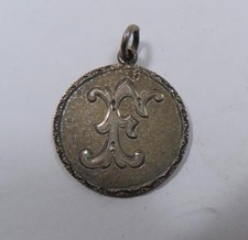 Canada Early Queen Victoria Victorian Silver 10 Cents Love Charm Large “F” Nice