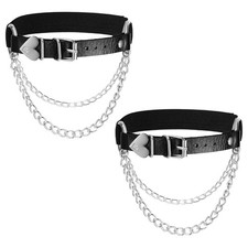 Alrhso 2 PCS Leg Garters for Thigh Adjustable Thigh Garters Heart-Shaped Punk...