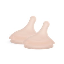 2 Pack Zero.Zero Dense Flow Asymmetrical Silicone Nipple for Baby Bottle 6m 