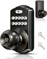 Keypad Door Knob Lock, Keyless Entry Digital Lock with Handle, Electronic Knob