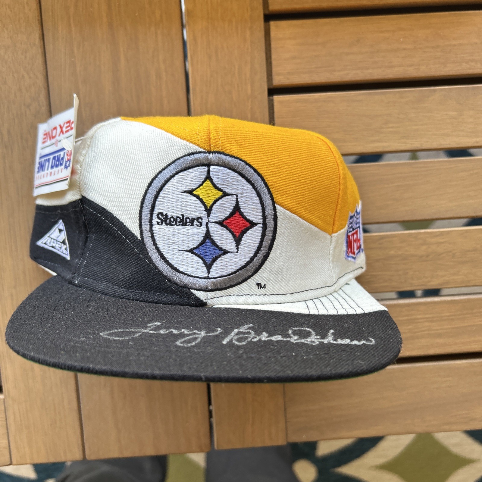 VTG 90s Apex One Pro Line Steelers SIGNED TERRY BRADSHAW Snapback Rare Hat Cap
