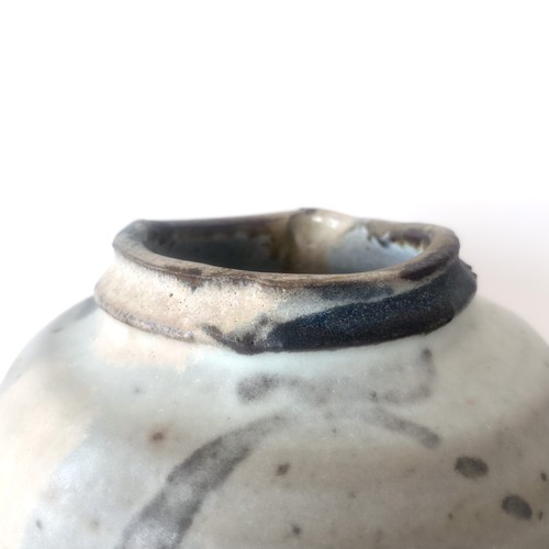 Vase en grès japonisant signé Michel Gardelle, décor à engobe peint - Années 80 - Imagen 13 de 24