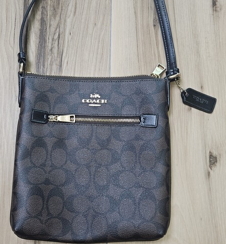 Coach Signature Mini RWN File Bag - Brown/Black