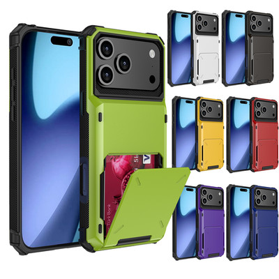 For iPhone 17 16 15 14 13 12 11 Pro Max Wallet Case Credit ID Card Holder Cover