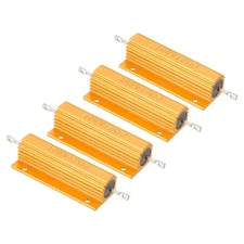 100W 12 Ohm Aluminum Shell Resistor, 4 Pack Aluminum Housing Resistor, Golden