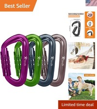Durable 12KN Multi-Purpose Carabiner Clips - Ideal for Hammocks and Dog Leashes