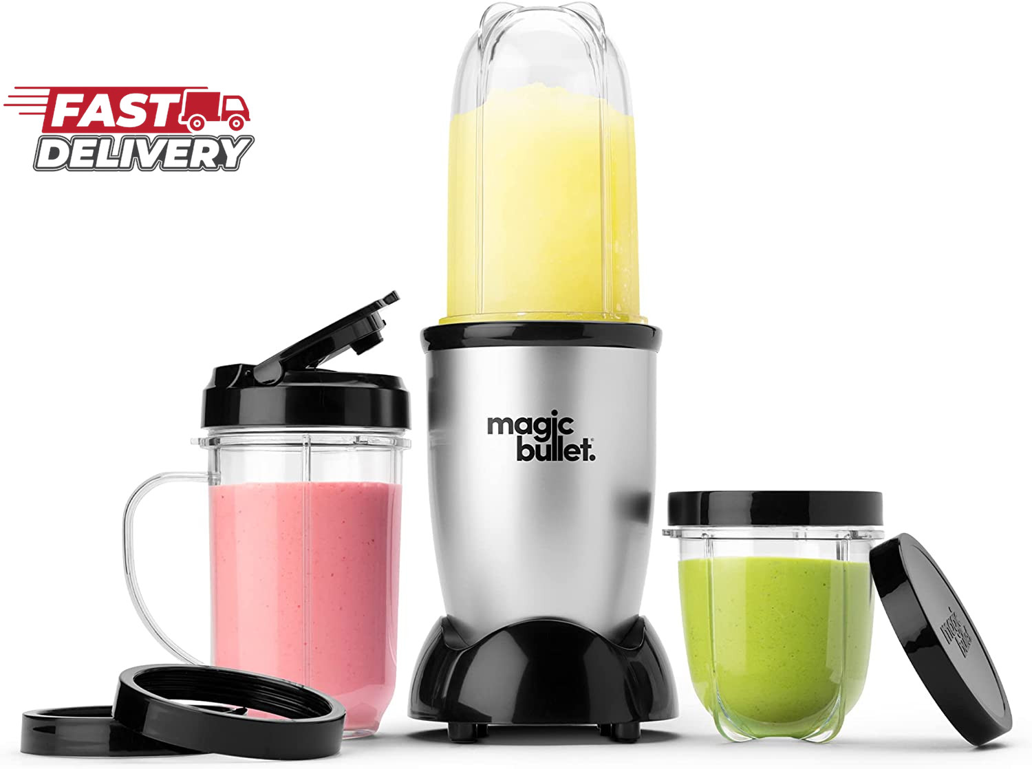 Magic Bullet Blender, Small, Silver, 11 Piece Set