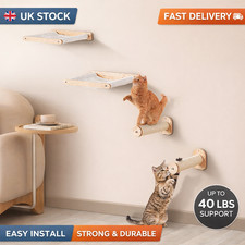 Wall Mounted Cat Shelves Set 4 Cat Wall Furniture Hammock Climbing 40lbs