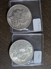 Lot of 2 1921 Morgan Silver Dollar- P & D Mint-90% Silver- BU