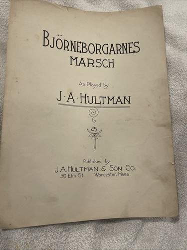 Bjorneborgarnes Marsh Music Sheet A J Hiltman Vintage Book