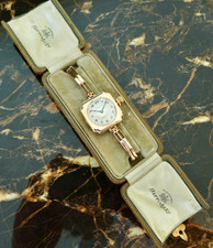 A BEAUTIFUL ANTIQUE 1920s LADIES ROLEX HARRODS DRESS WATCH 9K GOLD IN BOX