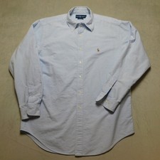 Ralph Lauren Yarmouth Mens 16.5 Light Blue Oxford Button Down Shirt Long Sleeve