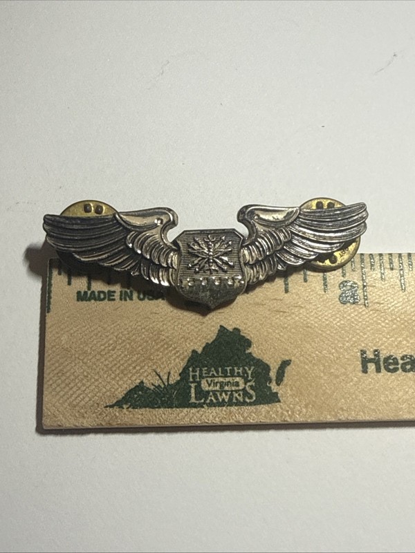 Korean War Sterling USAF Air Force Navigator Wings Badge by Meyer - Estate Find