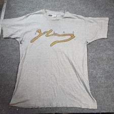 Vintage Zubaz Shirt Mens Large Gray Logo Graphic Tee T-Shirt Made In USA 90s