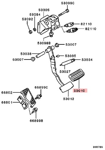 Genuine Brake Pedal Rubber for Mitsubishi DELICA L400 PA4W 2.4 - Picture 3 of 7