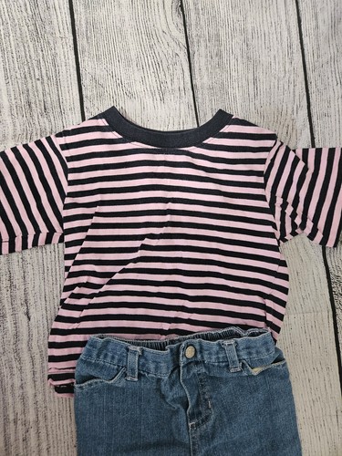 Girls Outfit - 2 Pc set, Striped Shirt, Denim Capri, Sz 24 Mos, Children's Place - Picture 13 of 18