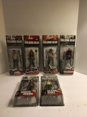 Lot of 6 AMC McFarlane The Walking Dead Daryl Dixon, Rick Grimes Michonne, Glenn