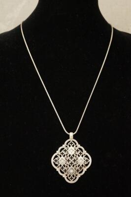 BRIGHTON Jewelry Bella Nova Filigree Clear Rhinestone Pendant Necklace ...