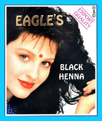EAGLE'S Black Henna Powder for Hair, 6 Beutel x je 10 gm, Natural, Rich Black