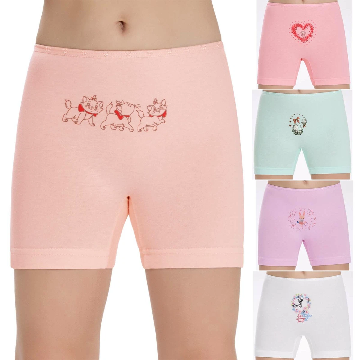 3 Pairs Girls Boxer Shorts Quality 100% Cotton Kids Underwear Plain Colour  Trunk