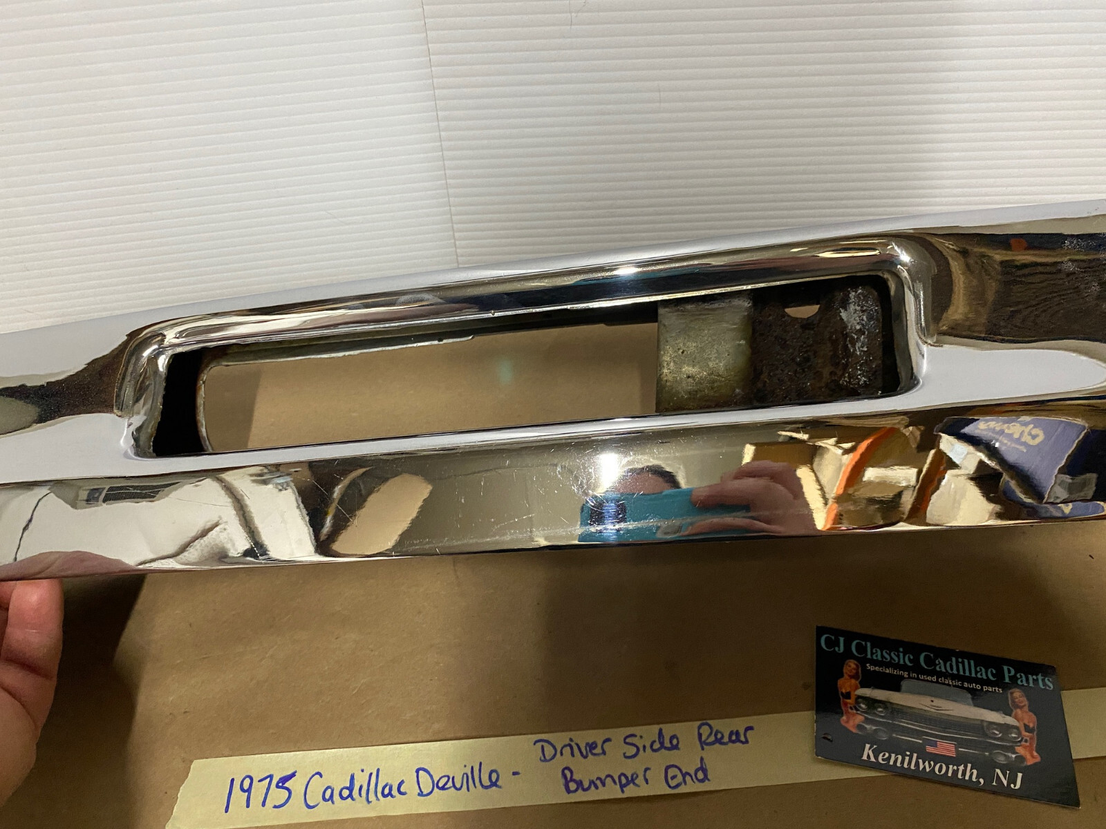 OEM 75 Cadillac Deville LEFT DRIVER SIDE BACK REAR CHROME BUMPER END | eBay