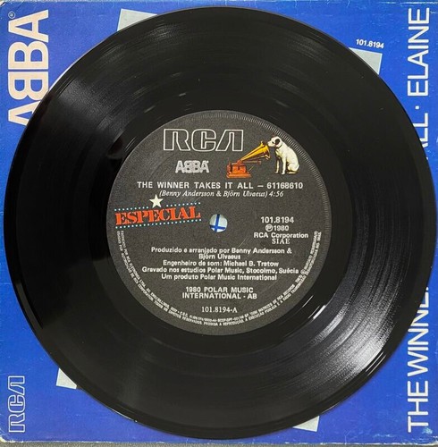 ABBA - The Winner Takes It All BRAZIL 7" Single Plays 33 RPM RCA "Especial" NM - Picture 4 of 4